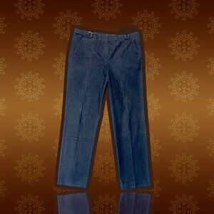 Sandro Sportswear Vintage Gray Wash Side Buckled Jeans with Center Pleats Sz 12